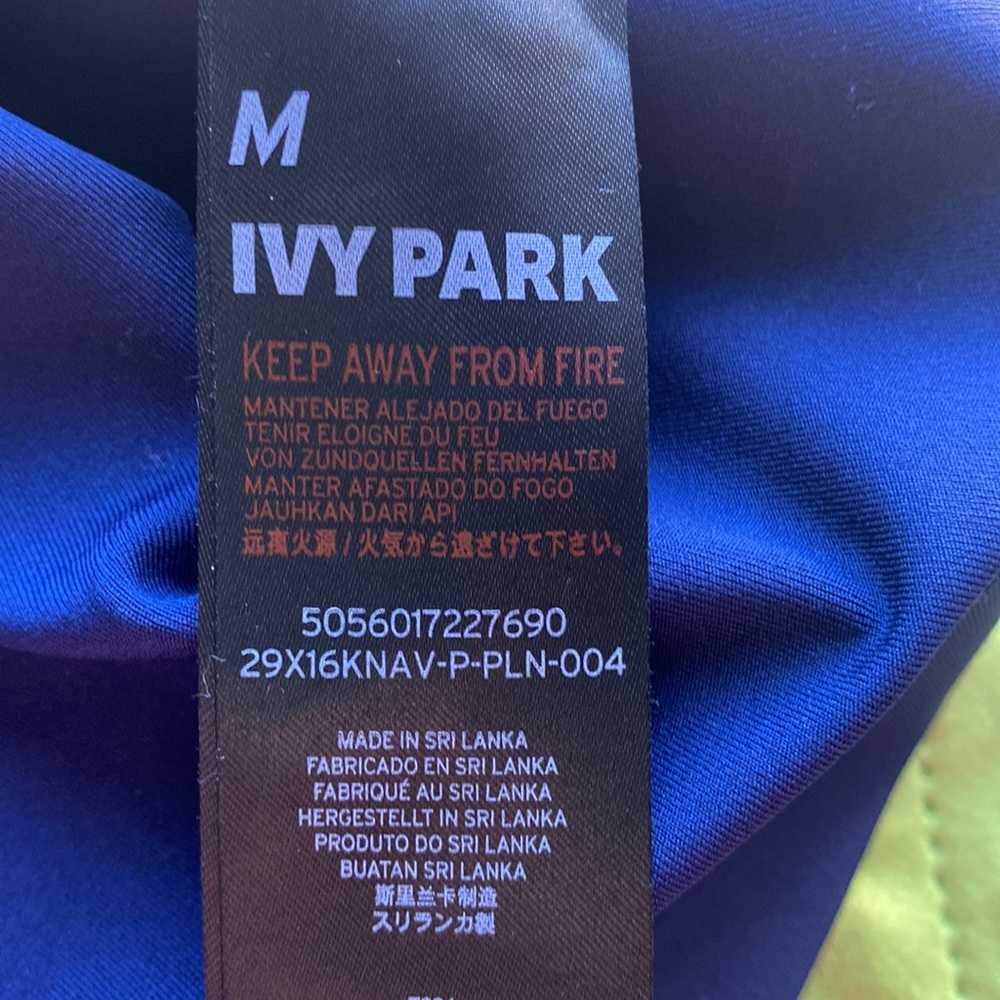 IVY PARK Navy Blue Cropped Long-Sleeve Mesh Top - Picture 10 of 11
